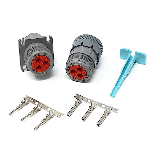 Deutsch HD10 Series Diagnostic Connector Kits (3 Pin Gray, 14AWG Open Barrel Contacts)