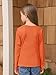 Haloumoning Girls Long Sleeve Shirts Crewneck Ruched Side Slim Fit Tops Ribbed Knit Casual Tee Shirt 4-15 Years Orange