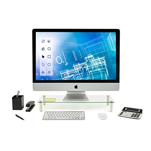 Mount-It! MI-7263 suporte para monitor de vidro para laptop, 55 cm de largura de vidro temperado