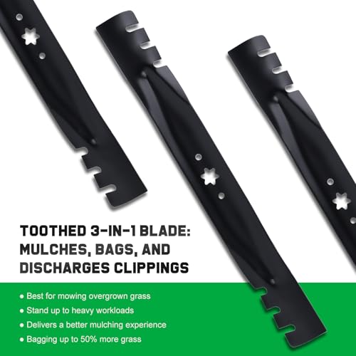 Image of Grasscool 942-0616A 6 Star Mulching Blades for Cub Cadet 42 inch Mower Ultima ZT1-42 XT1-42 LT42 Troy Bilt Bronco Pony 42 inch Zero Turn Riding Replace 742-0616A