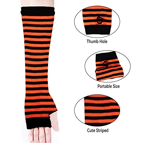 Image of Over Knee Rainbow Thigh High Socks Cosplay Accessories for Women Fashion Wild Long Striped Leg warmers