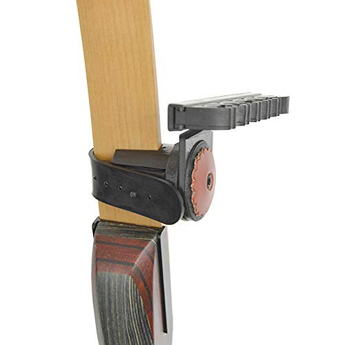 Archery 6-Arrow Longbow Leather Slide-On Quiver Holder Quick Disconnect Release Lock Mounting Archery Recurve Bow Arrow Case for Outdoor Hunting Shooting (6-Arrow Spot) - Thumbnail 2