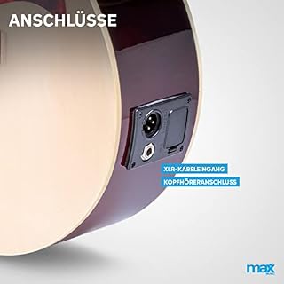 Max Showkit – Guitare électro-acoustique adulte – Bois clair, cordes en acier, amplificateur intégré 40W, livré avec un… - Les Beatles, Paul McCartney, John Lennon, RIngo Starr, George Harrison Max Showkit - Guitare électro-acoustique adulte - Bois clair, cordes en acier, amplificateur intégré 40W, livré avec un… – Image 5