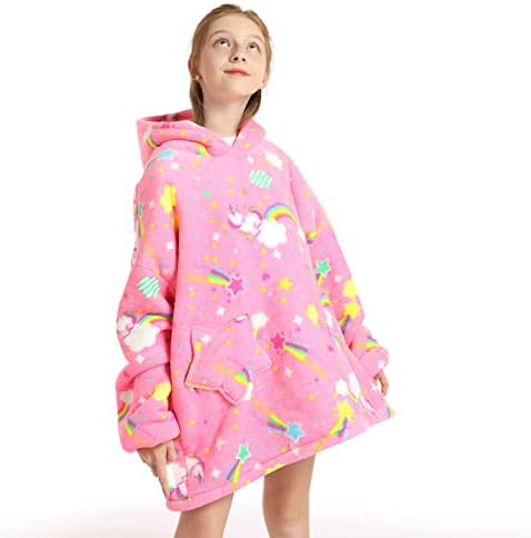 Hoodie Blanket Sweatshirt Oversized Warm Fluffle Blanket Giant Hoodie and Huge Pocket for Boys Girls One Size Fits All 6 41h3O6rtnSL. AC