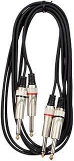 Stagg Kabel Twin Plug - RCA/M, Czarny/Srebrny, 3 m