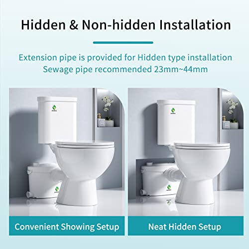 Superflo Macerating Toilet System Silent & Powerful Upflush Toilet To Bathroom Sink &Tub With 600W Toilet Pump & Ac Vent For Basement thumb #5