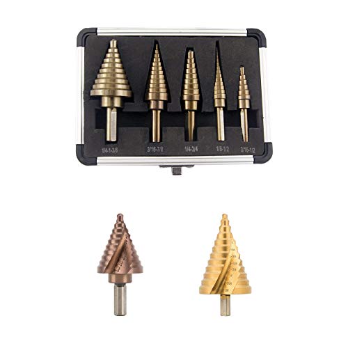 CO-Z 5pcs Step Bits & 1pcs Cobalt Step Bit & 1pcs Larger Step Bit