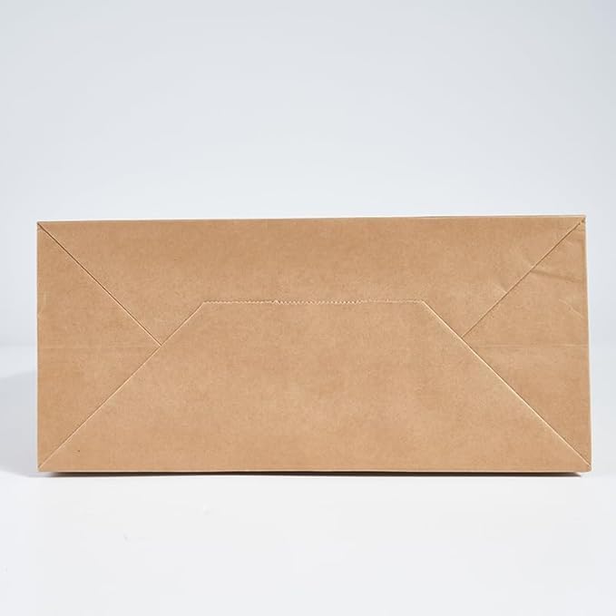 PAICUIKE 50Pcs Large Brown Paper Bags with Handles, 13x7x13 Inch Gift Bags for Business, Shopping, Party, Wedding & Birthday | Natural Brown Kraft Bags for Retail, Merchandise & Events - Image 3