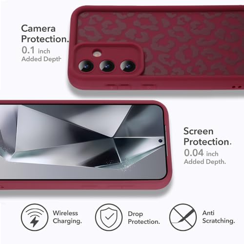 Image of Compatible with Samsung Galaxy S24 Case, Wine Red