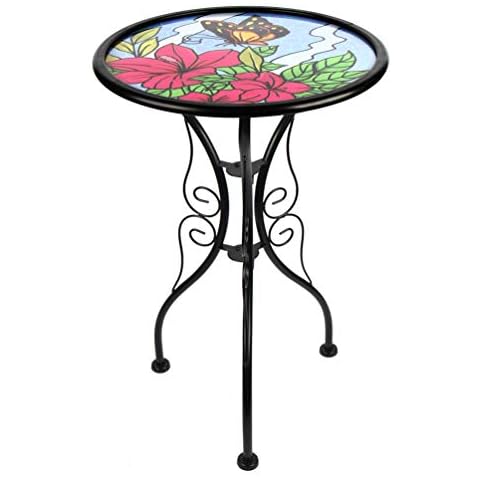 Mesa auxiliar de cristal plegable HONGLAND con diseño de mariposa para exteriores Cover