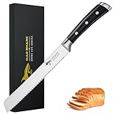 MAD SHARK Bread Knife 8 Inch Pro Serrated Bread Cutter,German High Carbon Stainless Steel Cake Knife with Ergonomic Handle, Ultra Sharp Baker's Knife
