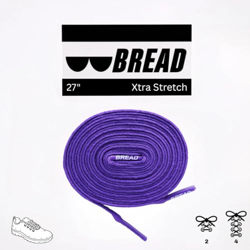 Image of Bread Elastic Xtra Stretch No-Tie Shoelaces - Durable Slip-On Laces for Sneakers & Boots, Kids & Adults, Travel-Friendly