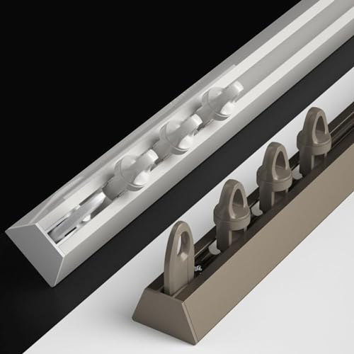 CuKYi Heavy-Duty Curtain Rails Curtain Single Tracks Ceiling Track Aluminum Curtain Rail Curtain Tracks Rods System RV For Living Room Bedroom Room Divider (Color : White, Size : 1m/3.3ft)