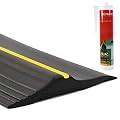 ToLanbbt 10Ft/3M Universal Garage Door Rubber Threshold Strip with 300ml Black Adhesive/Sealant, Weatherproof Seal Strip DIY Weather Stripping Replacement(Black)