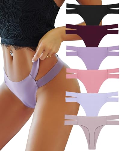 Image of Seamless Thongs for Women Sexy No Show Womens Underwear Lingerie Panties