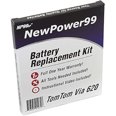 NewPower99 Battery Replacement Kit for Tomtom Via 620 with Installation Video, Tools, and Extended Life Battery.