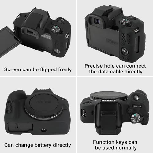 Funda de silicona para cámara Canon EOS R50 negra miniatura 4