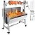 ElfinAura 52" Stainless Steel Rotisserie Grill - Heavy Duty 200LBS Capacity Electric BBQ Spit Roaster w/ 50W Motor, with Windscreen Electric Adjustable Height & Lockable Wheels for Whole Pig, Lamb.