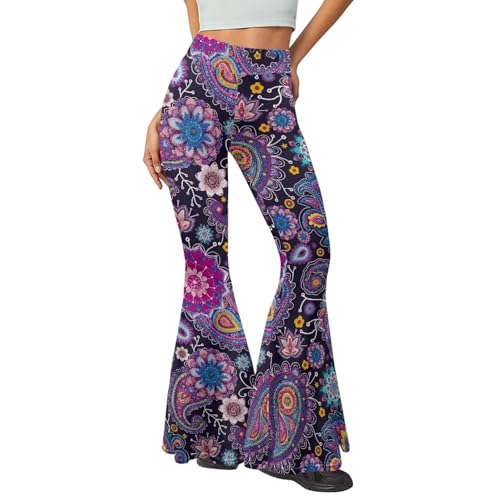 Women's High Waisted Flare Leggings Bootcut Workout Yoga Pants-Tummy Control Bell Bottom Legging for Yoga Gym XS-2XL