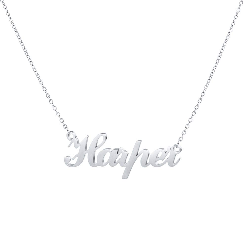 Hidepoo Custom Name Necklace Personalized – Stainless Steel Customized Name Pendant Necklace,Dainty Letter Name Necklace Chain Custom Personalized Jewelry Gifts for Women Girls