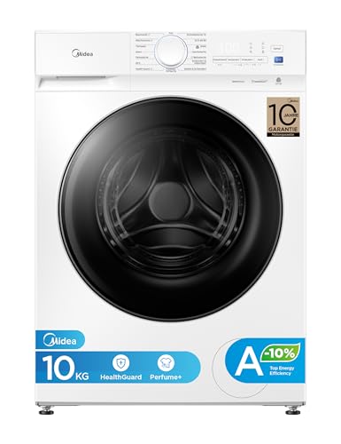 Midea Waschmaschine V3 series, 10 kg | Energieeffizienzklasse A-10% | 1400 U/min| Dampffunktion | Tierhaare| 15-Min Schnellwäsche | Woolmark-Zertifiziert MFV3EW100BA10 | Weiß