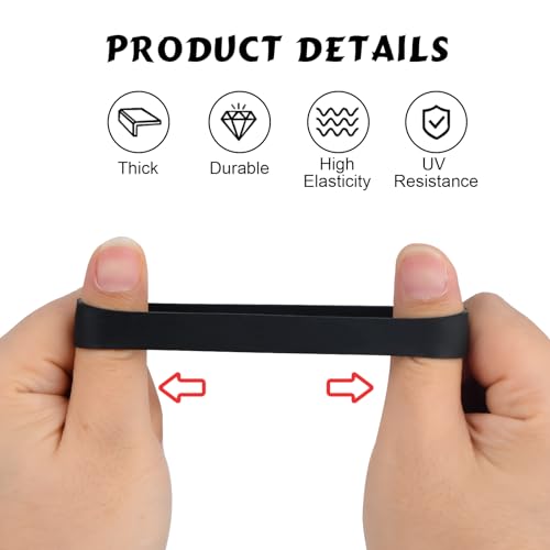 50 Pcs Tactical Rubber Bands, #82 Heavy Duty UV Heat Cold Resistant Thick Strong Elastic Large Wide Rubber Bands for Outdoor Hiking Backpacking Survival Camping Biking Fixed Item image 2