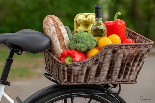 LTJ 030017 HR Fahrradkorb Kunststoff Rattan Gepäckträgerkorb