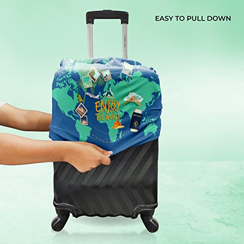 Image of Nasher Miles Polyester 65 (24 Inch) Medium Protective Luggage Cover - World Design