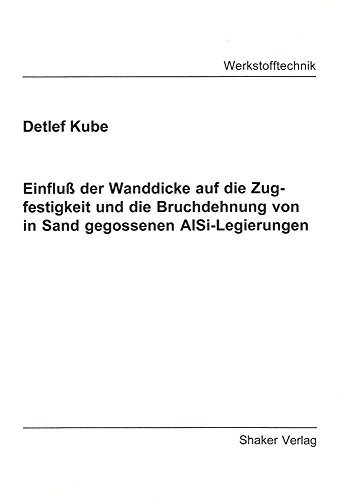 Einfluß der Wanddicke auf die Zugfestigkeit und die Bruchdehnung von in Sand gegossenen AlSi-Legierungen