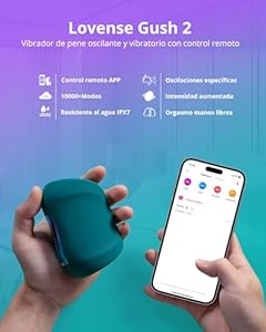 LOVENSE Gush 2 Masturbador Masculino Automático,Vibrador Masculino para el Pene y Oscilación,App Control Remoto Juguetes Sexuales para Hombres con Entrenamiento de Resistencia