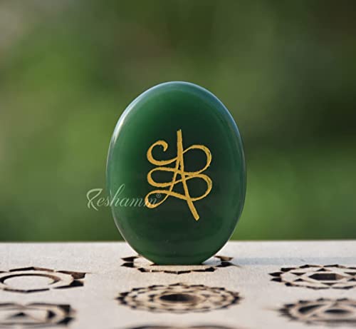 Image of Pre-Energized Green Jade Zibu Coin for Abundance in Strong Relations, Good Luck & Money matters Certified. Angle No. & Zibu Symbol of Abundance. Natural Cabochon Oval Shape Feng Shui Money Coin Both Side 10 Pc