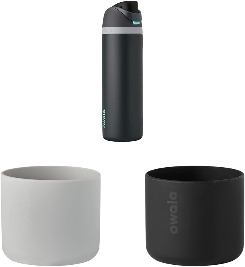 Owala FreeSip Insulated Stainless Steel Water Bottle & Silicone Water Bottle Boot, Anti-Slip Protective Sleeve & Silicone Water Bottle Boot, Anti-Slip Protective Sleeve