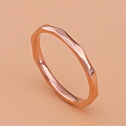 Fashion Month Womens 2mm Wave Prismatic Pattern Rose Gold Ring Engagement Wedding Lady Finger Thin Stainless Steel Band2