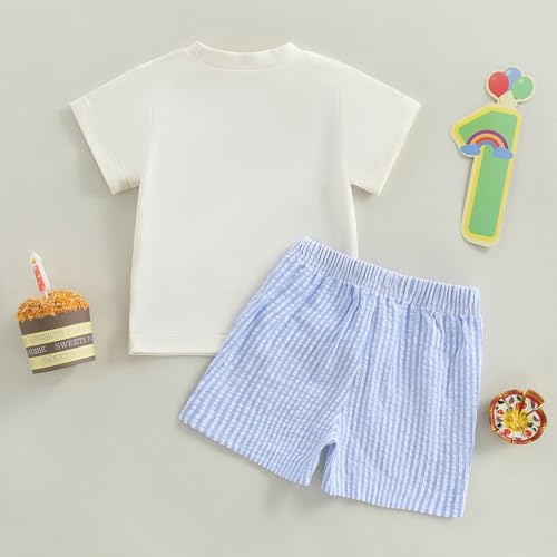 Bagilaanoe Half/First Birthday Outfit Baby Boy Half Way to ONE/Sweet One Short Sleeve T-Shirt and Shorts Cake Smash Outfit 7
