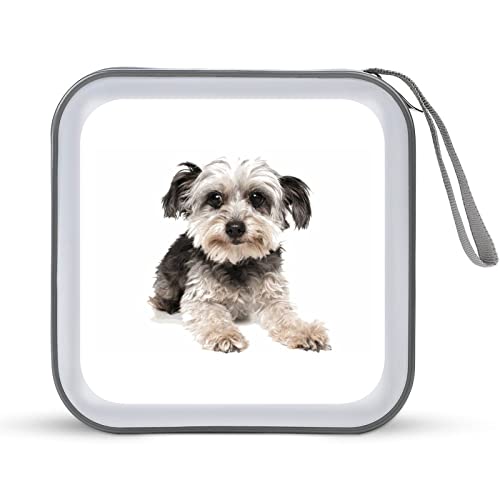 CDケース かわいい シュナウザー 犬 DVDケース CD/DVD収納バッグ ディスクケース CD収納ボックス 40枚収納 Blu-rayケース メディアケース 両面収納 おしゃれ 防水 大容量 小型 持ち運び便利 薄型 ファスナー付 旅行 自宅