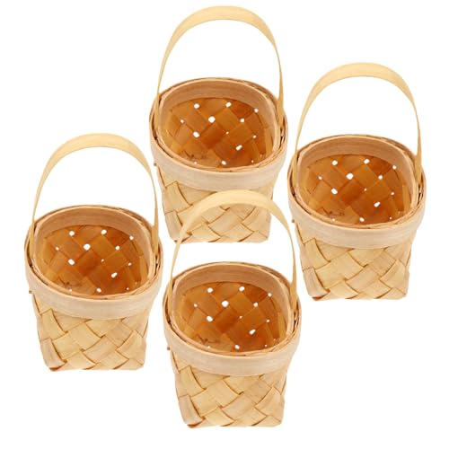 Cabilock 4 Stück Handgefertigte Korbsets Spänen Geflochten mit Griff...