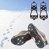 YQBFTC Ramponi da Ghiaccio,8 Denti Neve Ice Grips Leggero Ice Tacchetti,Ramponcini per Scarponi Antiscivolo,Ramponcini per Scarpe Scarponi Winter Outdoor Camping Neve Pesca Caccia Camminare(M)