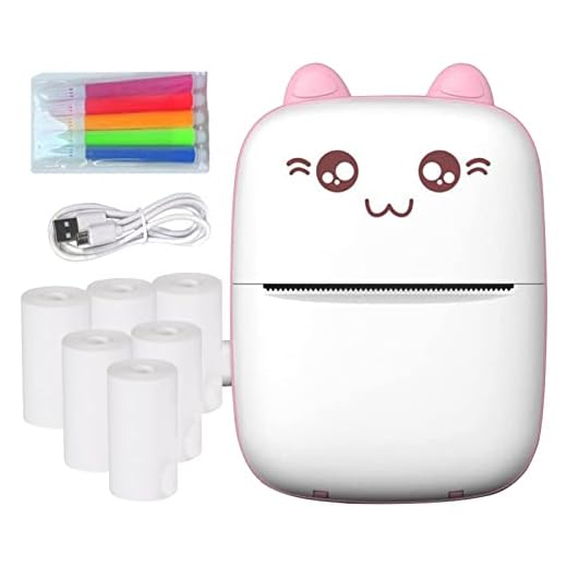 Mini impressora portátil - Mini impressora móvel portátil sem fio com 6 rolos de papel de pintura térmica,Mini impressora fotográfica para smartphone, estudo, etiqueta, notas, impressão de Ecoticfate