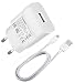 Produktbild Ladegerät für Original Huawei Ascend Y530 HW-059200EHQ + Datenkabel in Weiß Micro USB Kabel Netzteil 2A Ampere 2000 mAh 18W Ladekabel + Meylas Pad