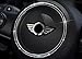 Adesivi per interni auto con logo del volante dell'auto, con strass di cristallo, per mini cooper countryman One F54 F55 F56 F60 R55 R56 R60 R61 accessori auto da donna (anello esterno, argento)