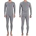 FITEXTREME Mens MAXHEAT Soft Fleece Long Johns Thermal Underwear Fly Grey M