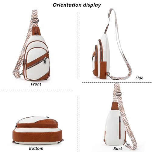 Image of TANTOMI Sling Bag Crossbody Bags for Women Leather Cross Body Bag Trendy Fanny Pack Chest Travel Purse with Adjustable Strap