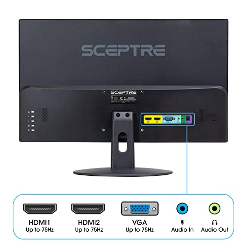 Sceptre 24-inch Professional Thin 1080p LED Monitor 99% sRGB 2x HDMI VGA Build-in Speakers, Machine Black (E248W-19203R Series) - Image 4