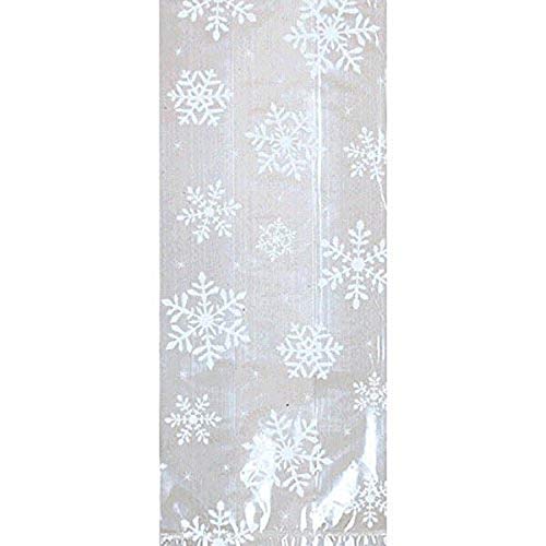 Christmas White Snowflake Plastic Party Bags, 20 Ct. | Supply