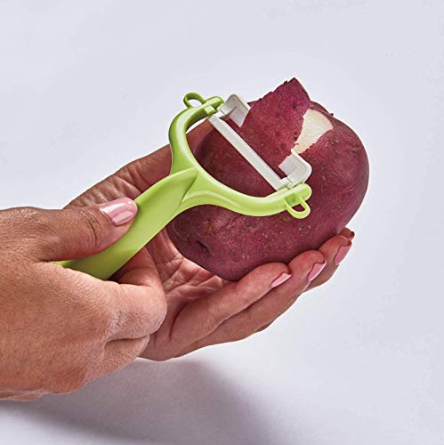Kyocera Ceramic Revolution 4.5" Utility Knife & Y-Peeler Gift Set, Green #TOP3