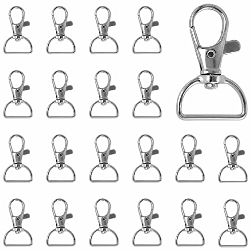 80 Crochets pivotants à anneau en D pour cordon porte-clés Accessoires bricolage et quincaillerie (Argent, 3,8 X 2 cm) Cover