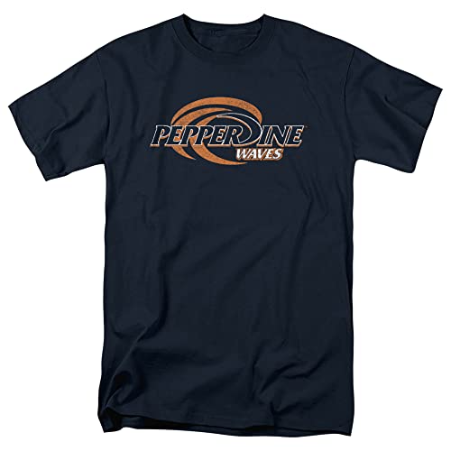 Pepperdine University Official Distressed Primary Logo Unisex Adult T Shirt,Pepperdine University, Large