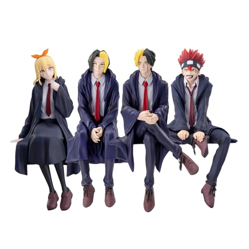 Xinnice 4 piezas Mashle: Magic and Muscles Figura de anime sentado 15 cm Modelo de personaje de anime Estatua Decoración de escritorio Regalo para fans