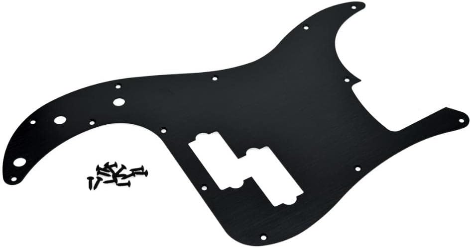 Dopro 13 Hole Left Handed Modern-Style Metal Aluminium Anodized Precision Bass P Bass Pickguard Fits American Fender P Bass Black