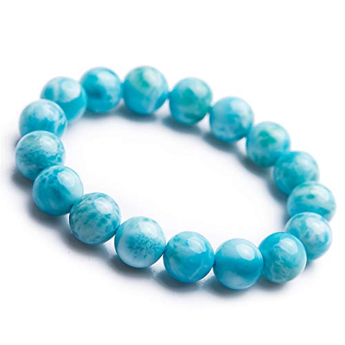Larimar bleu naturel perle précieuse 12mm une idée cadeau d'exception pour anniversaire